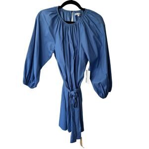 Reformation Rennae Dress Blue Short Mini Balloon Sleeve NEW‎ Small